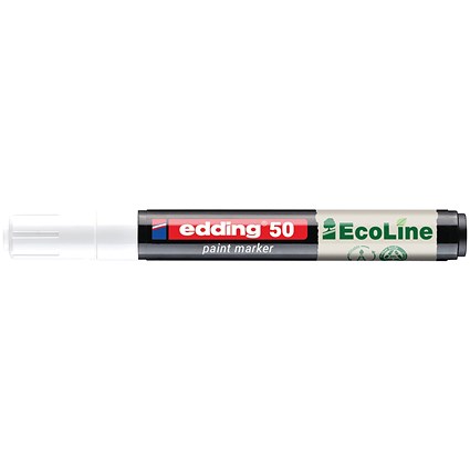 Edding E-50 Water-Based Paint Marker Medium White (Pack of 10)