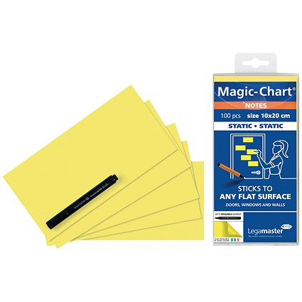 Legamaster Magic Notes 200x100mm Yellow with Pen (Pack of 100)