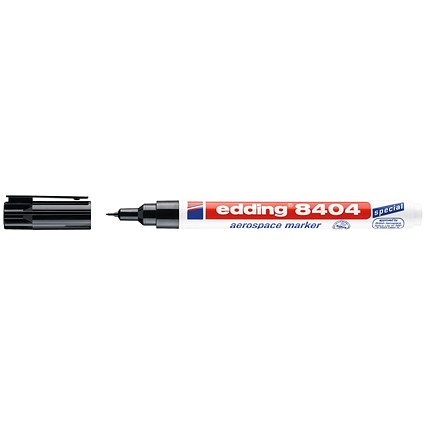 Edding 8404 Aerospace Permanent Marker, Bullet Tip, Black, Pack of 10