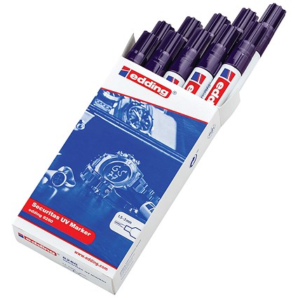 Edding 8280 Securitas UV Marker, Clear, Pack of 10