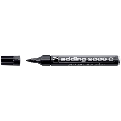 Edding 2000C Permanent Marker, Bullet Tip, Black, Pack of 10 Edding 2000C Permanent Marker, Bullet Tip, Black, Pack of 10