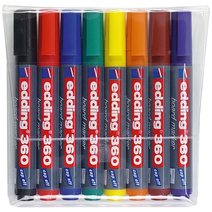 Edding 360 Whiteboard Marker, Bullet Tip, Assorted Colours, Pack