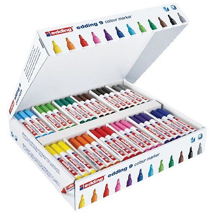 Edding 9 Colour Marker Chisel Tip Assorted (Pack of 144)