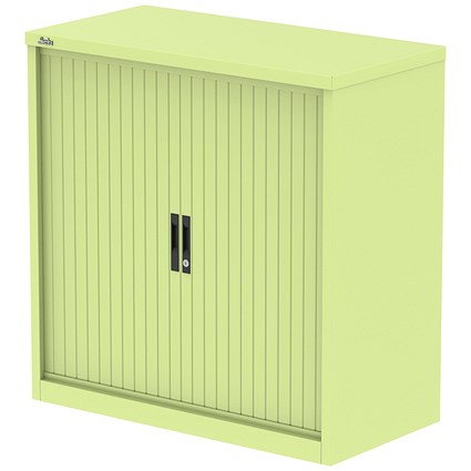 Qube 1000mm Side Tambour Cupboard Chlorophyll With Shelves
