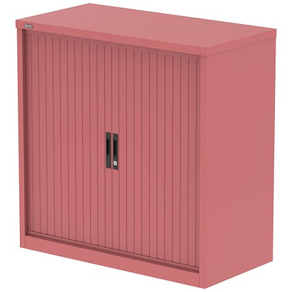 Qube 1000mm Side Tambour Cupboard Antique Pink With Shelves