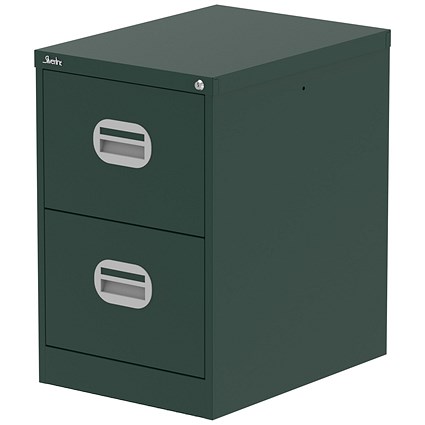 Qube 2 Drawer Filing Cabinet British Racing Green