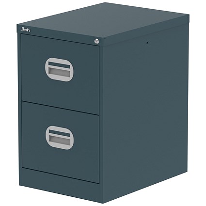Qube 2 Drawer Filing Cabinet Ocean Cobalt