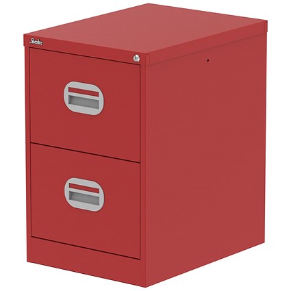 Qube 2 Drawer Filing Cabinet Red
