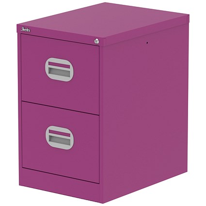 Qube 2 Drawer Filing Cabinet Traffic Purple