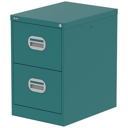 Qube 2 Drawer Filing Cabinet Verdigris