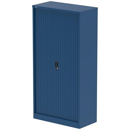 Qube 2000mm Side Tambour Cupboard Blue With Shelves