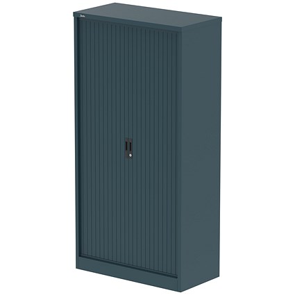 Qube 2000mm Side Tambour Cupboard Ocean Cobalt With Shelves