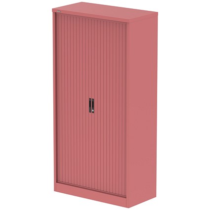 Qube 2000mm Side Tambour Cupboard Antique Pink With Shelves