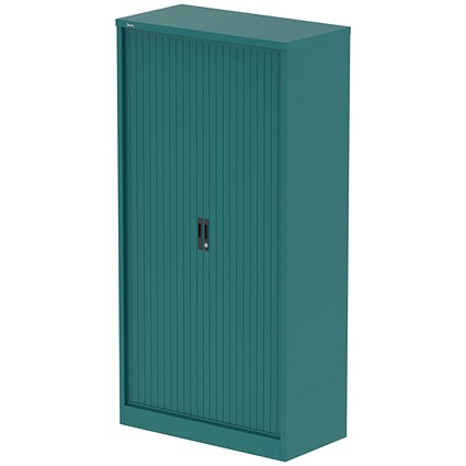 Qube 2000mm Side Tambour Cupboard Verdigris With Shelves