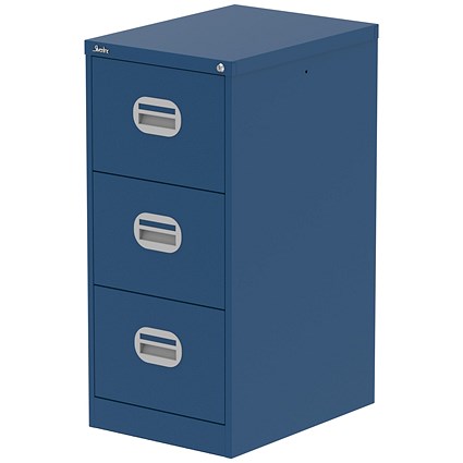 Qube 3 Drawer Filing Cabinet Blue