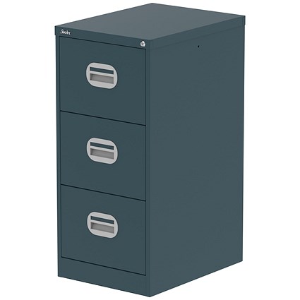 Qube 3 Drawer Filing Cabinet Ocean Cobalt