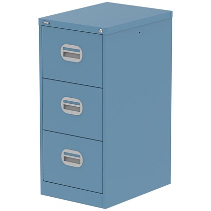 Qube 3 Drawer Filing Cabinet Pastel Blue