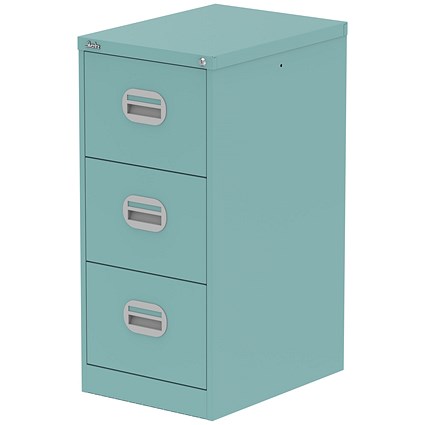 Qube 3 Drawer Filing Cabinet Pastel Turquoise