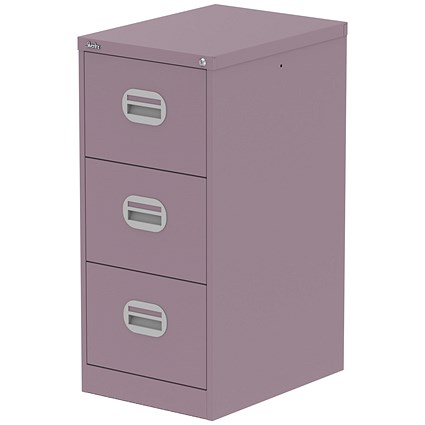 Qube 3 Drawer Filing Cabinet Pastel Violet