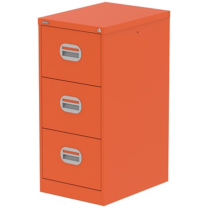 Qube 3 Drawer Filing Cabinet Sienna Orange