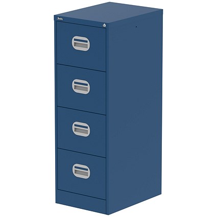 Qube 4 Drawer Filing Cabinet Blue