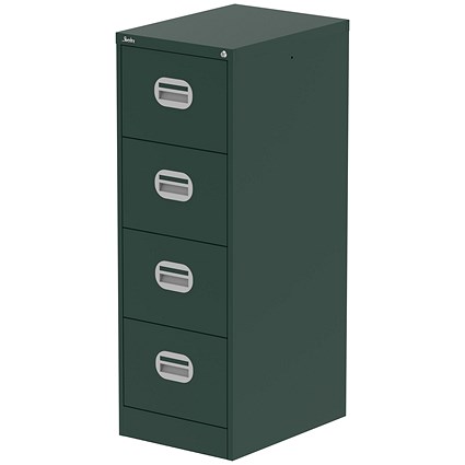 Qube 4 Drawer Filing Cabinet British Racing Green