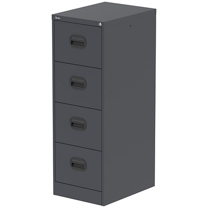 Qube 4 Drawer Filing Cabinet Graphite Grey