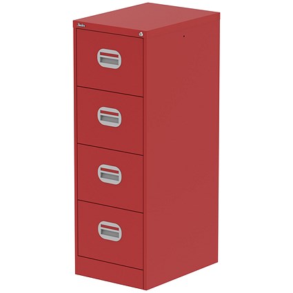 Qube 4 Drawer Filing Cabinet Red