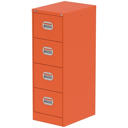 Qube 4 Drawer Filing Cabinet Sienna Orange