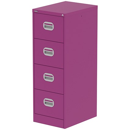 Qube 4 Drawer Filing Cabinet Traffic Purple