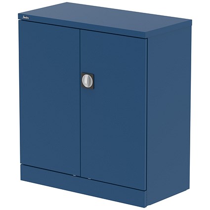 Qube 1000mm 2-Door Stationery Cupboard Blue With Shelf