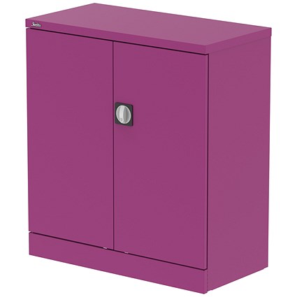 Qube 1000mm 2-Door Stationery Cupboard Traffic Purple With Shelf