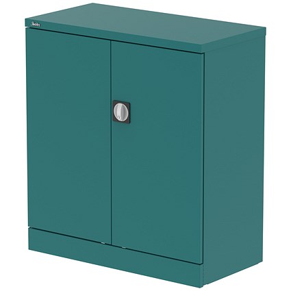 Qube 1000mm 2-Door Stationery Cupboard Verdigris With Shelf