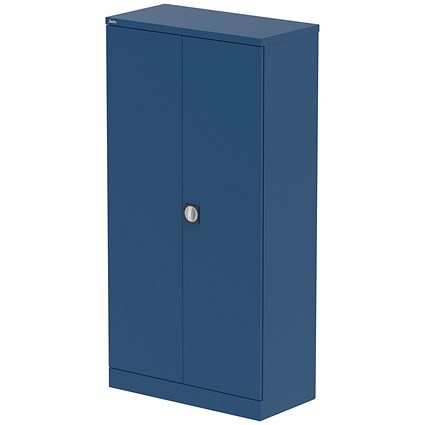 Qube 1850mm 2-Door Stationery Cupboard Blue With Shelves