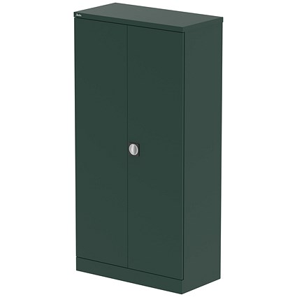 Qube 1850mm 2-Door Stationery Cupboard British Racing Green With Shelves Qube 1850mm 2-Door Stationery Cupboard British Racing Green With Shelves