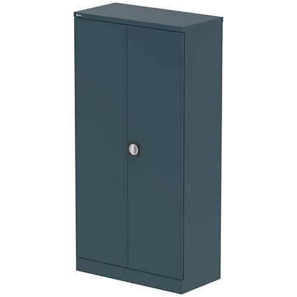 Qube 1850mm 2-Door Stationery Cupboard Ocean Cobalt With Shelves
