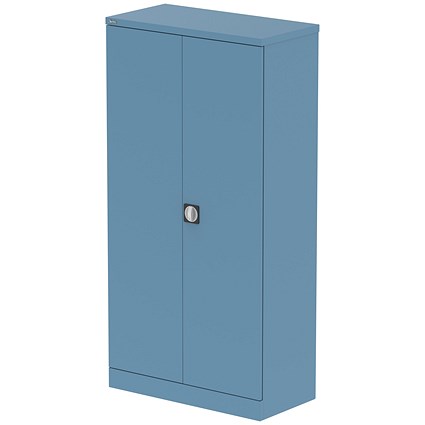 Qube 1850mm 2-Door Stationery Cupboard Pastel Blue With Shelves Qube 1850mm 2-Door Stationery Cupboard Pastel Blue With Shelves