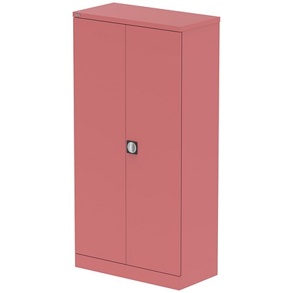 Qube 1850mm 2-Door Stationery Cupboard Antique Pink With Shelves