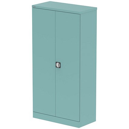 Qube 1850mm 2-Door Stationery Cupboard Pastel Turquoise With Shelves