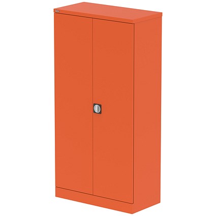 Qube 1850mm 2-Door Stationery Cupboard Sienna Orange With Shelves