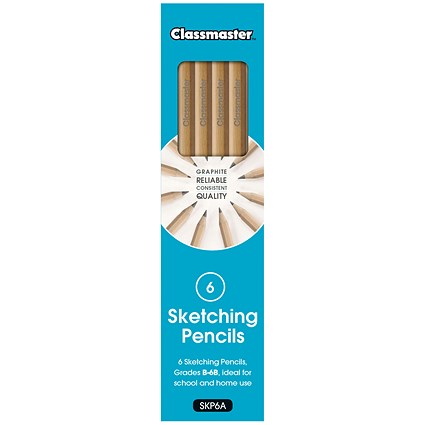 Classmaster Graphite Sketching Pencils Assorted Grades (Pack of 6)