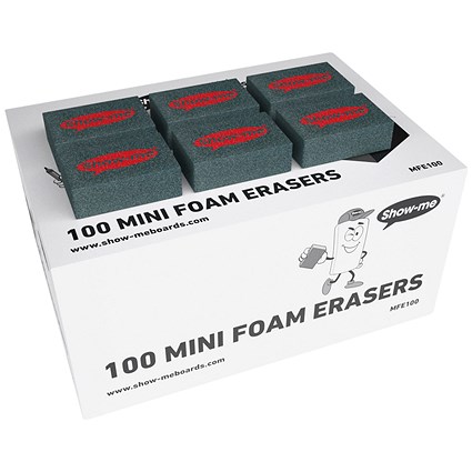 Show-me Mini Foam Whiteboard Eraser - Pack of 100