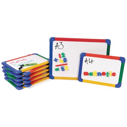 Show-me Rainbow Framed Magnetic Whiteboard / A4 / Pack of 10