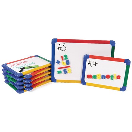 Show-me Rainbow Framed Magnetic Whiteboard / A3 / Pack of 5