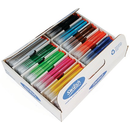 Swash Komfigrip Colouring Pen, Fine, Assorted, Pack of 300
