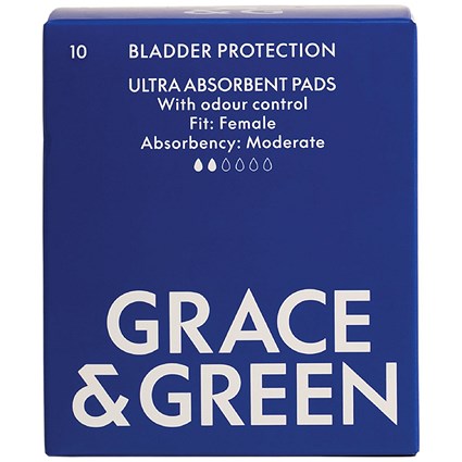 Grace and Green Bladder Pad Moderate Pack of 10