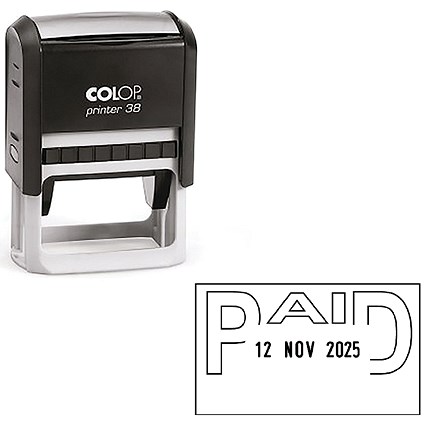 Colop Printer 38 Self Inking Date and Message Stamp PAID Colop Printer 38 Self Inking Date and Message Stamp PAID
