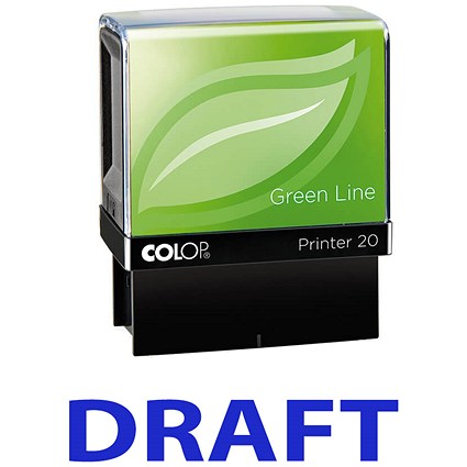 Colop Green Line Word Stamp, DRAFT, Blue