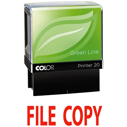 Colop Green Line Word Stamp, FILE COPY, Red