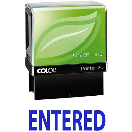 Colop Green Line Word Stamp, ENTERED, Blue